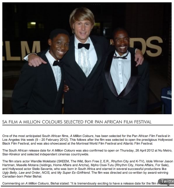 SA Film A Million Colours selected for Pan African Film Festival