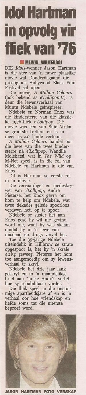 Idol Jason Hartman in opvolg vir fliek van '76